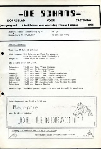 Castenrays dorpsblad De Schans 1975-10-10