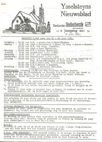 Ysselsteyns Nieuwsblad 1981-06-12