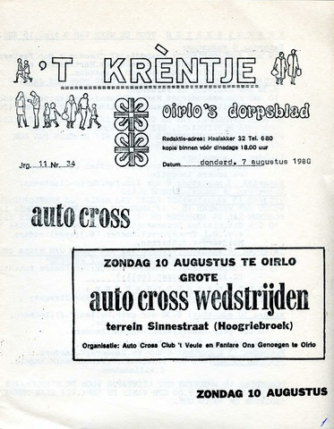 Oirlo's dorpsblad 't Krèntje 1980-08-07