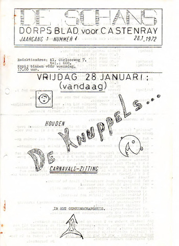 Castenrays dorpsblad De Schans 1972-01-28