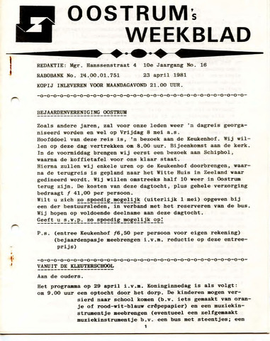 Oostrum's Weekblad 1981-04-23
