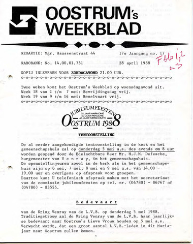 Oostrum's Weekblad 1988-04-28