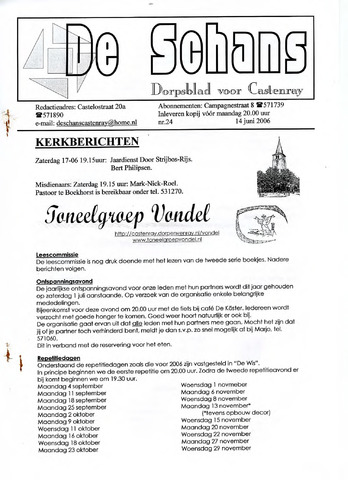 Castenrays dorpsblad De Schans 2006-06-14
