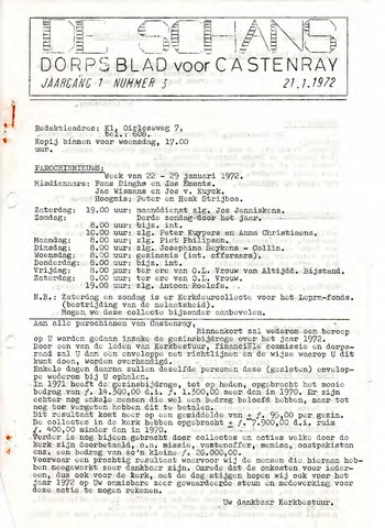 Castenrays dorpsblad De Schans 1972-01-21