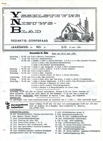 Ysselsteyns Nieuwsblad 1986-05-23