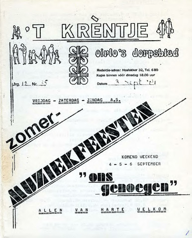 Oirlo's dorpsblad 't Krèntje 1981-09-03