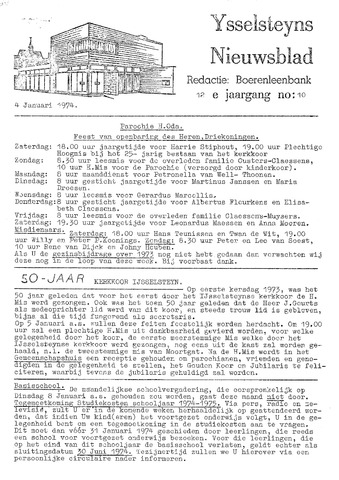 Ysselsteyns Nieuwsblad 1974-01-04