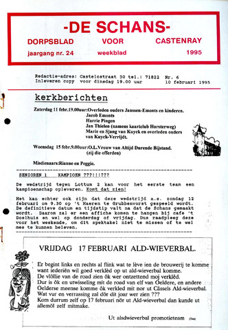 Castenrays dorpsblad De Schans 1995-02-10