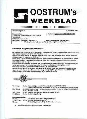 Oostrum's Weekblad 2002-08-15