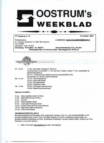 Oostrum's Weekblad 2002-10-10