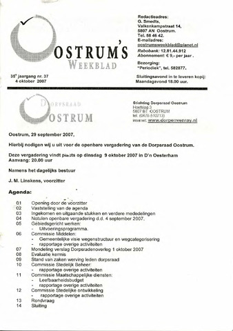 Oostrum's Weekblad 2007-10-04