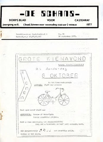 Castenrays dorpsblad De Schans 1977-09-30