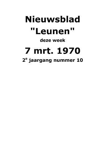 Dorpsblad Leunen-Veulen-Heide 1970-03-07