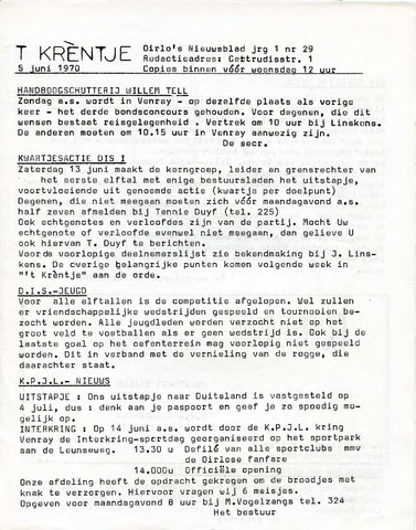 Oirlo's dorpsblad 't Krèntje 1970-06-05