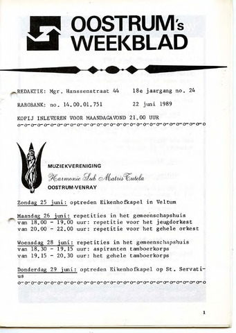 Oostrum's Weekblad 1989-06-22