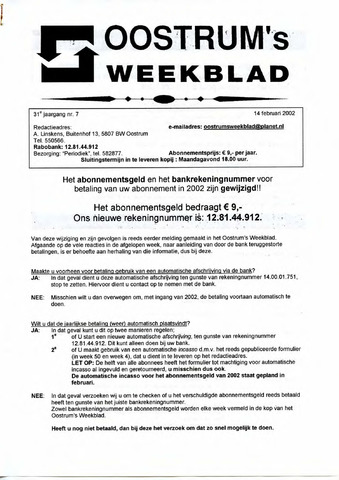 Oostrum's Weekblad 2002-02-14