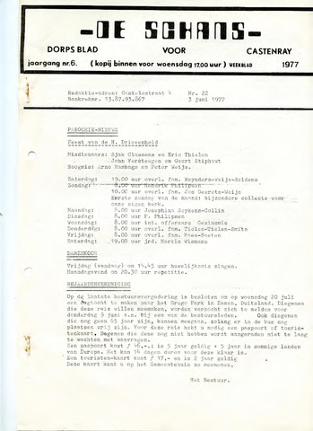 Castenrays dorpsblad De Schans 1977-06-03