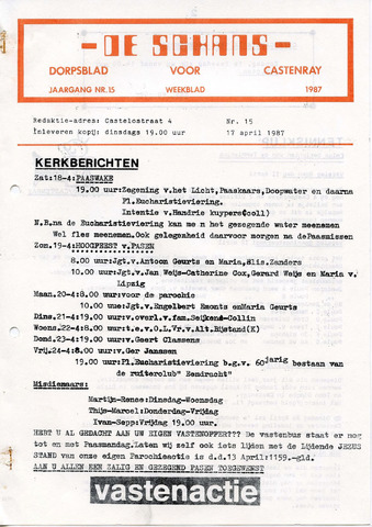 Castenrays dorpsblad De Schans 1987-04-17