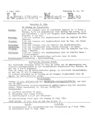 Ysselsteyns Nieuwsblad 1964-06-04
