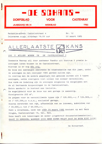 Castenrays dorpsblad De Schans 1985-03-22