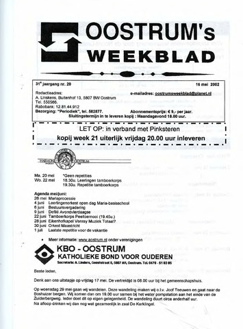 Oostrum's Weekblad 2002-05-16