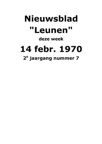 Dorpsblad Leunen-Veulen-Heide 1970-02-14