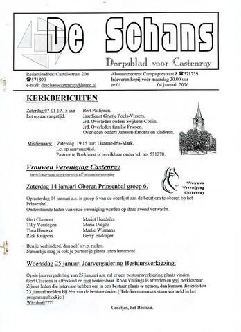 Castenrays dorpsblad De Schans 2006-01-04