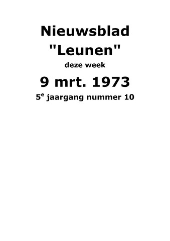 Dorpsblad Leunen-Veulen-Heide 1973-03-09