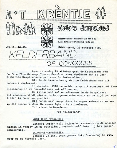 Oirlo's dorpsblad 't Krèntje 1980-10-23