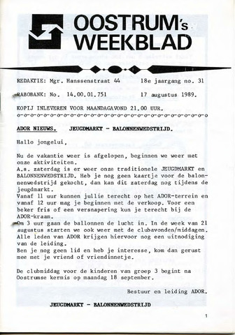 Oostrum's Weekblad 1989-08-17