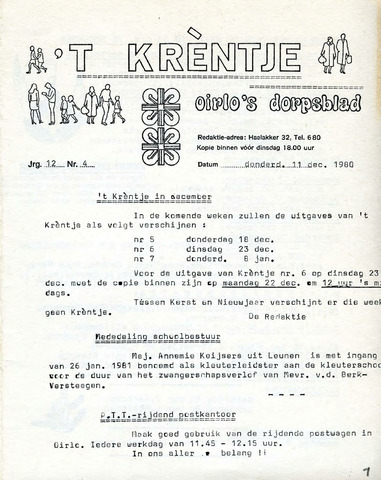 Oirlo's dorpsblad 't Krèntje 1980-12-11