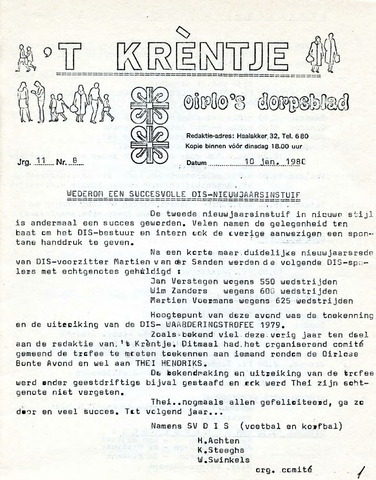 Oirlo's dorpsblad 't Krèntje 1980-01-10