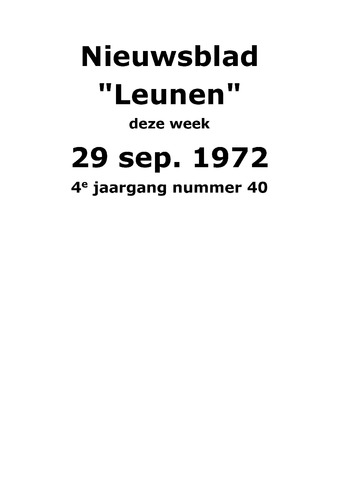 Dorpsblad Leunen-Veulen-Heide 1972-09-29