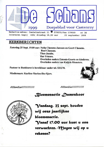 Castenrays dorpsblad De Schans 1999-09-23