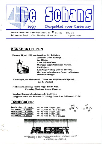 Castenrays dorpsblad De Schans 1997-06-12