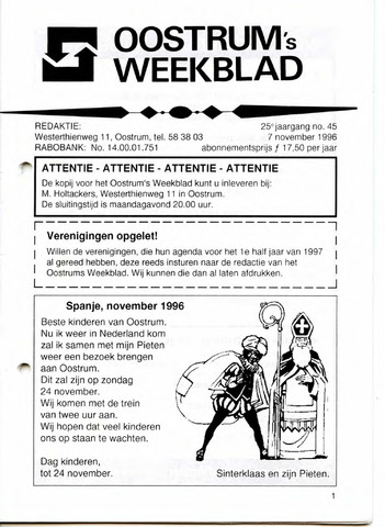 Oostrum's Weekblad 1996-11-07