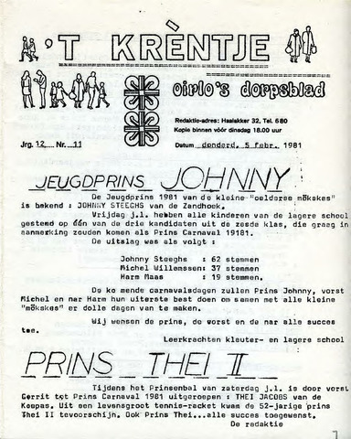 Oirlo's dorpsblad 't Krèntje 1981-02-05