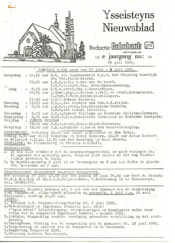 Ysselsteyns Nieuwsblad 1981-06-26