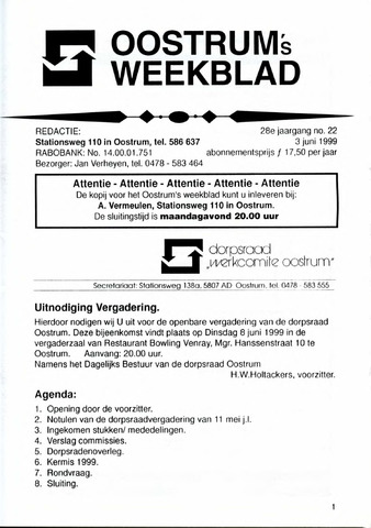 Oostrum's Weekblad 1999-06-03