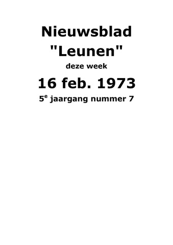 Dorpsblad Leunen-Veulen-Heide 1973-02-16