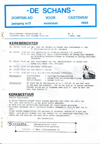 Castenrays dorpsblad De Schans 1988-03-04