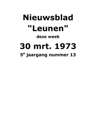 Dorpsblad Leunen-Veulen-Heide 1973-03-30