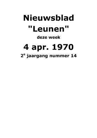 Dorpsblad Leunen-Veulen-Heide 1970-04-04