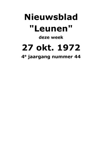 Dorpsblad Leunen-Veulen-Heide 1972-10-27
