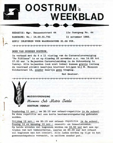 Oostrum's Weekblad 1982-11-11