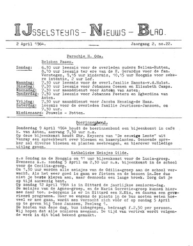 Ysselsteyns Nieuwsblad 1964-04-02
