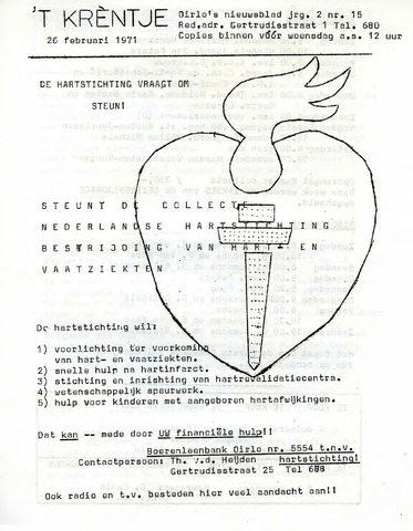 Oirlo's dorpsblad 't Krèntje 1971-02-26