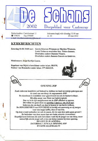 Castenrays dorpsblad De Schans 2002-05-29