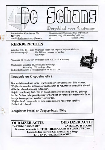 Castenrays dorpsblad De Schans 2006-03-15