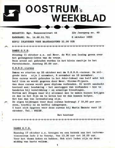 Oostrum's Weekblad 1983-10-06